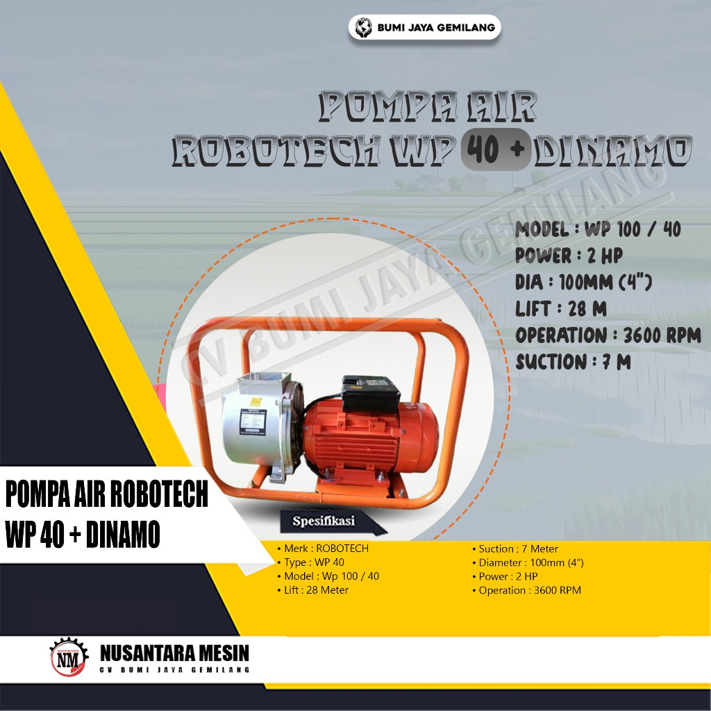 robotech WP-40 Pompa Air Self-Priming