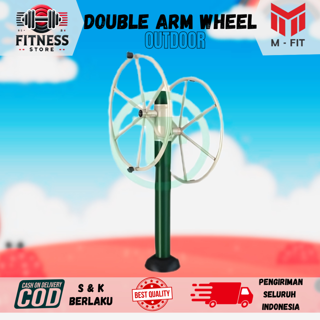 Alat Fitness Luar Ruangan Double Arm Wheel Gym Exercise Machine - alat fitness outdoor, alat olahrag
