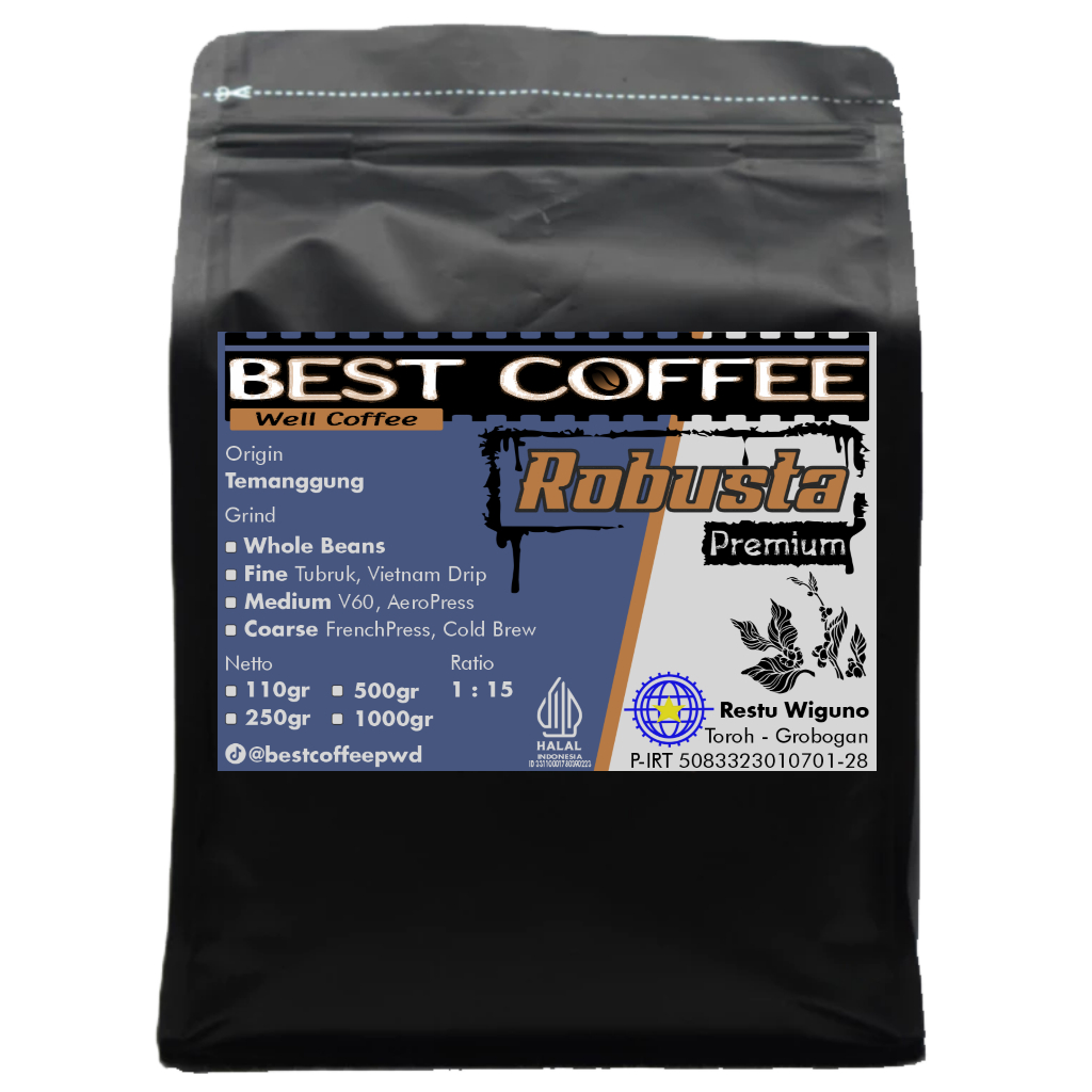 

Kopi Robusta Premium asli Temanggung Kemasan 1000gram
