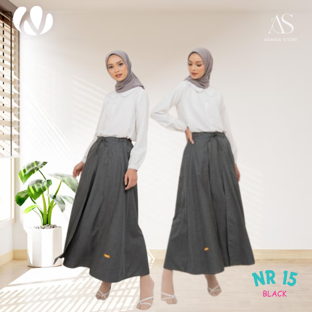 NIBRAS ROK WANITA JUMBO NR 015 BLACK / ROK WANITA BAHAN KATUN SUPERNOVA  NIBRAS ROK NR 15 HITAM