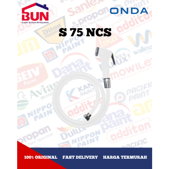 Jet Shower ONDA S 75 WCS / NCS Putih Natural krem dengan Selang karet 1m dan Bracket - semprotan wc 