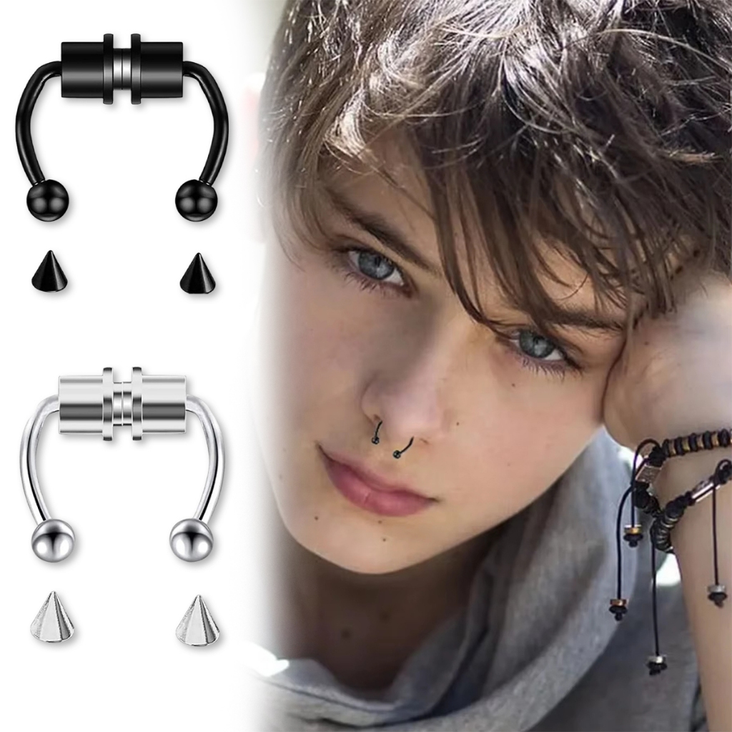 fake piercing nose Magnetik / Anting hidung tanpa tindik / cincin hidung tanpa tindik / anting hidun