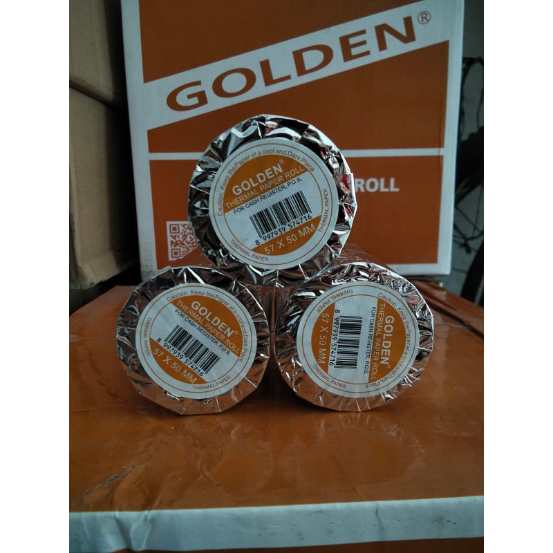 

Kertas Thermal Merk Golden 57x50, Kertas Struk Kasir Murah