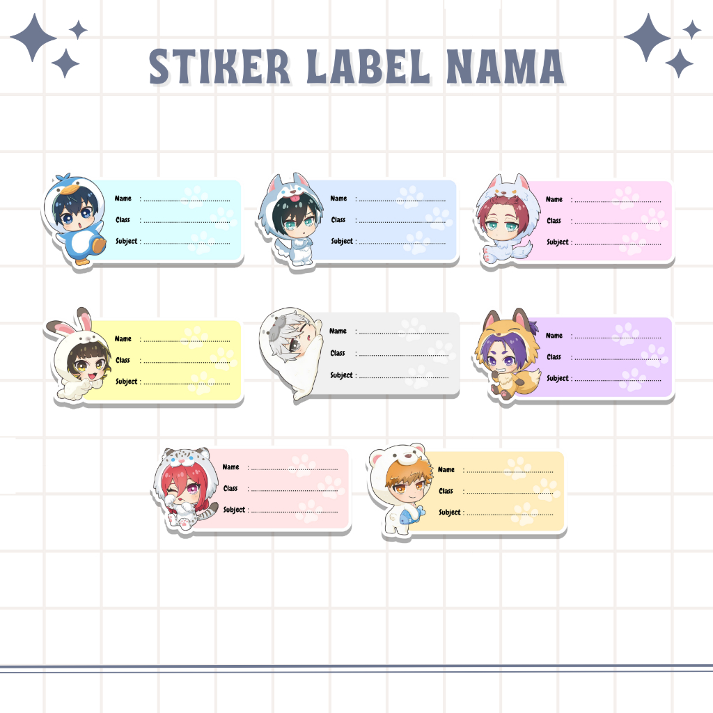 

STICKER LABEL NAMA BUKU BLUE LOCK | STIKER CHIBI
