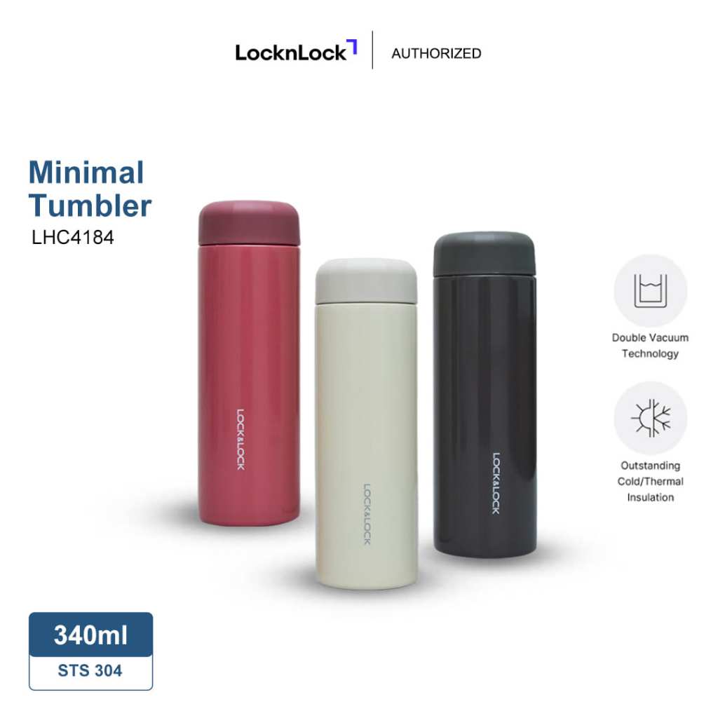 LocknLock Tumbler Lock & Lock Minimal Tumbler 340ml Glossy LHC4184 / Vacuum Tumblr Hot n Cold 340ml 