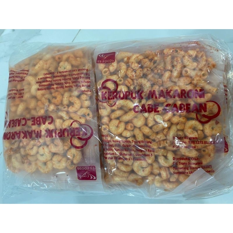 

KERUPUK MAKARONI CABE-CABEAN ISI 10BKS 1 PACK