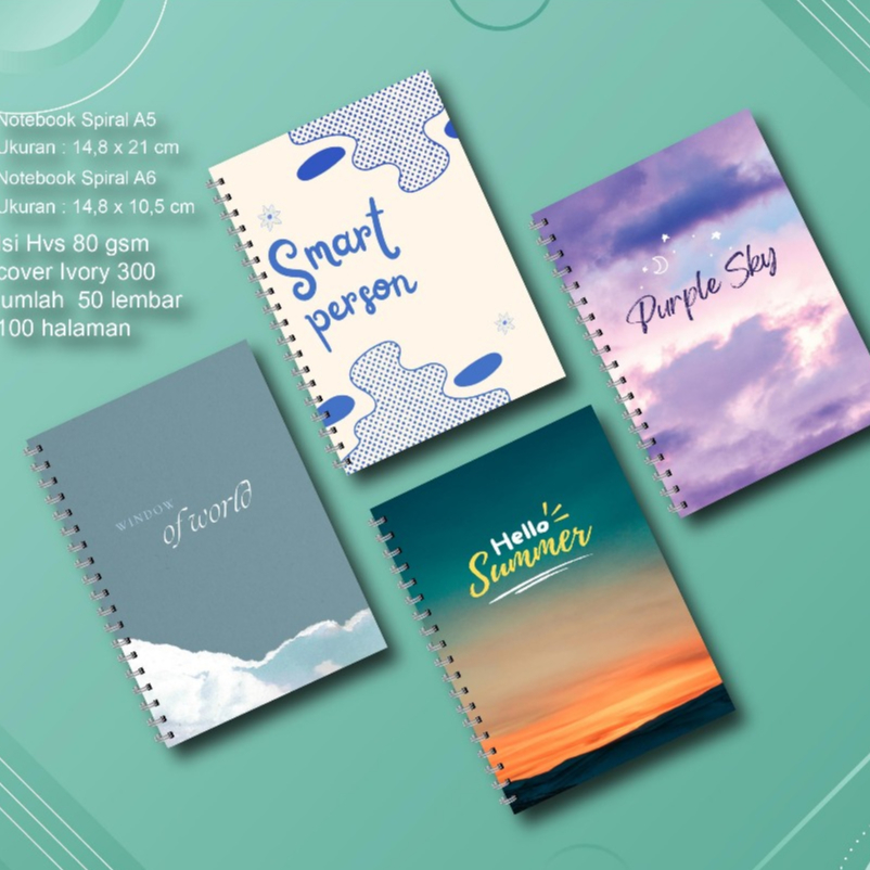 

Notebook A5 Dan A6 Buku Tulis Catatan Diary Jilid Sepiral Isi 100 Halaman 50 Lembar