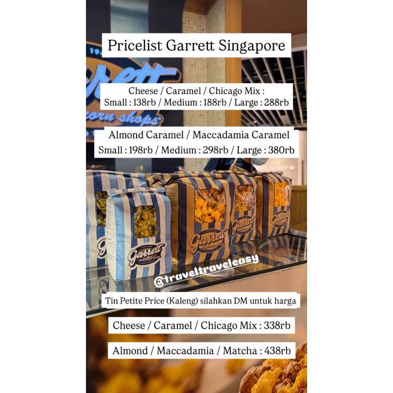 

GARRETT Popcorn Singapore Caramel Maccadamia Chicago Mix