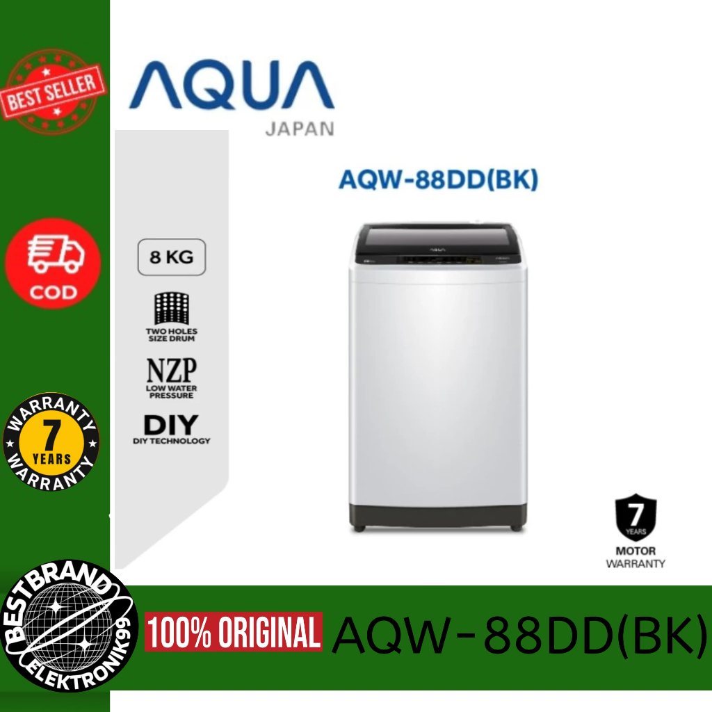 AQUA AQW-88DD(BK) MESINCUCI 1TABUNG 8KG TOP LOADING AQW-88DD AQW88DD AQW88