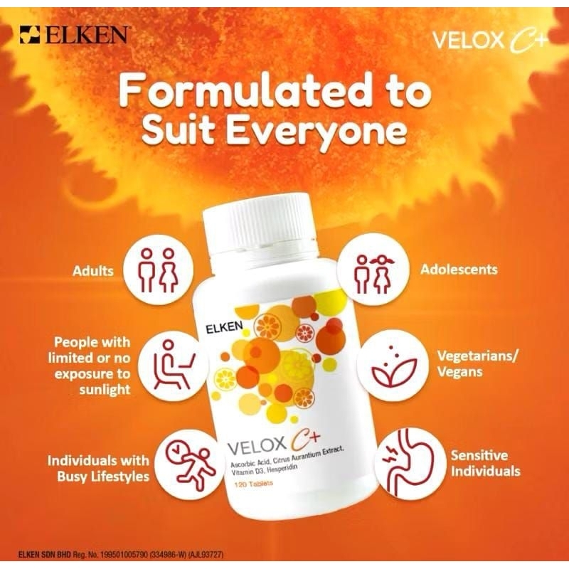 Elken Velox C+ 120 Tablet Pengganti Dynex C Vitamin C