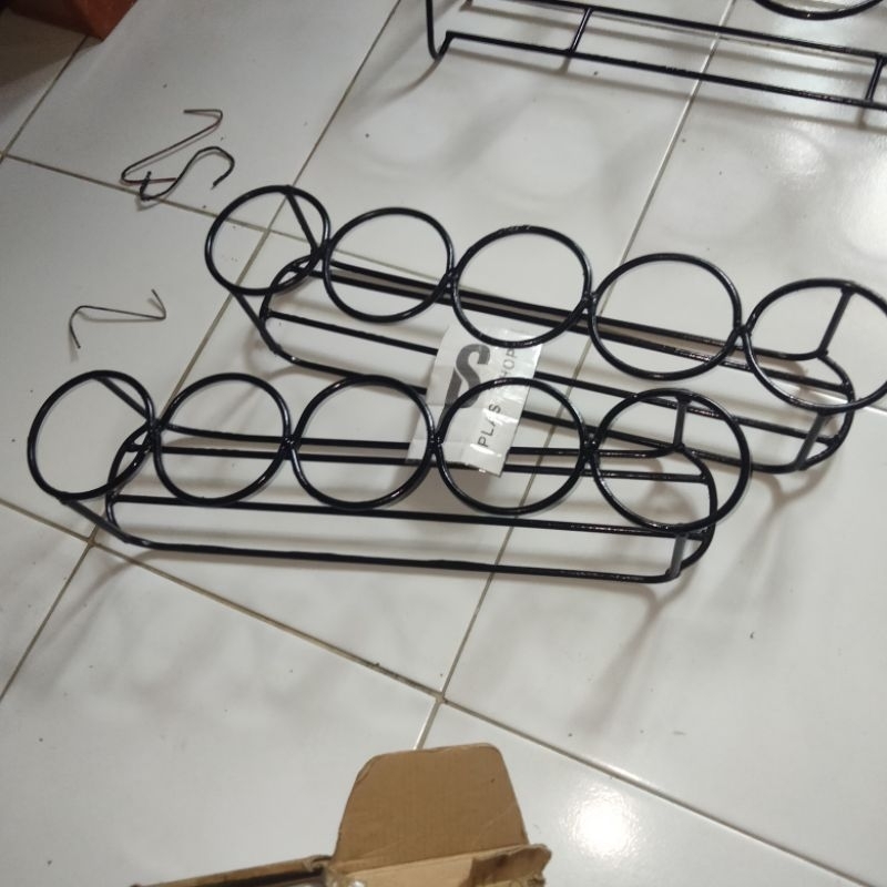 Rak Dudukan Botol Diamter 9cm Serbaguna - dudukan botol bensin / botol jamu berdiameter 9cm