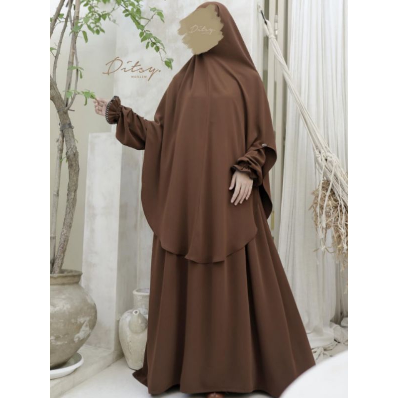 Shaala Mina Caramel Reguler + Lilura Lace Caramel Mina Ditsy Moslem