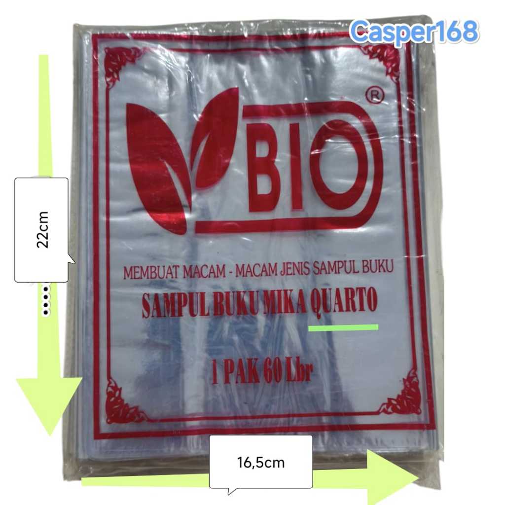 

BIO - SAMPUL BUKU PLASTIK MIKA KWARTO 10 LEMBAR