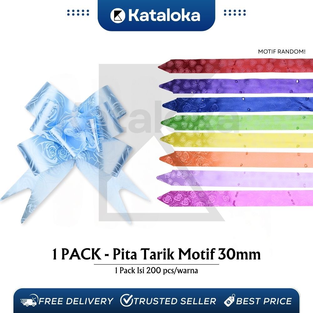 

1 Bungkus isi 200 Pcs JEDI Pita TARIK Motif RANDOM! 30 mm Serut Parcel Kado Souvenir Motif 30 mm
