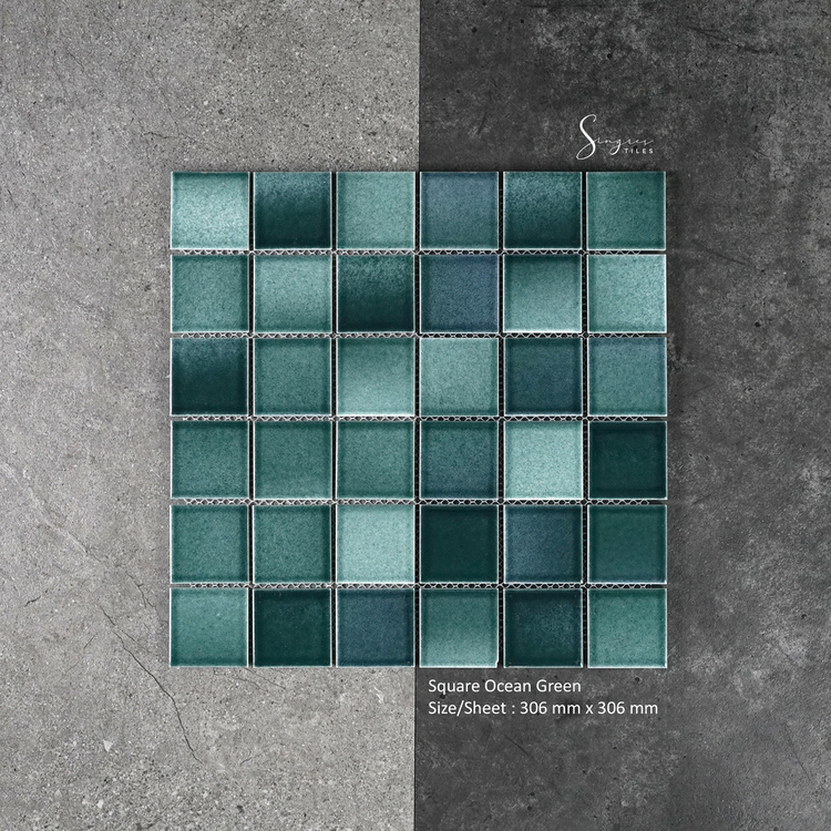 Singres Tiles - Green Ocean Singres Mosaic Tiles