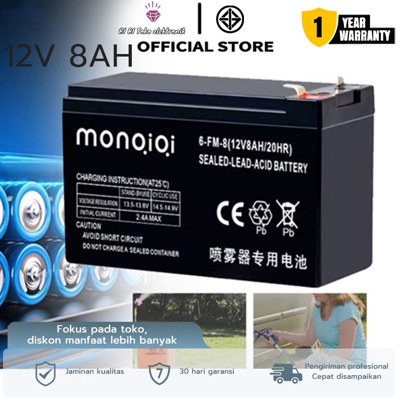 KODE R96T monqiqi Aki Sepeda Listrik 12v 12ah Aki Tangki Semprot Aki Kering 12V12AH GaransiAki Seped