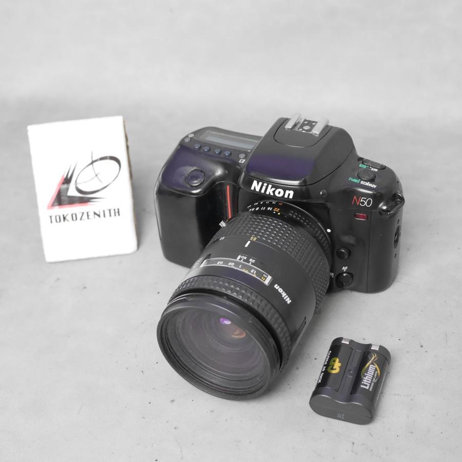 Nikon N50 + Lensa 28-85mm f3.5-4.5 - Kamera pemula film analog AF - D03219