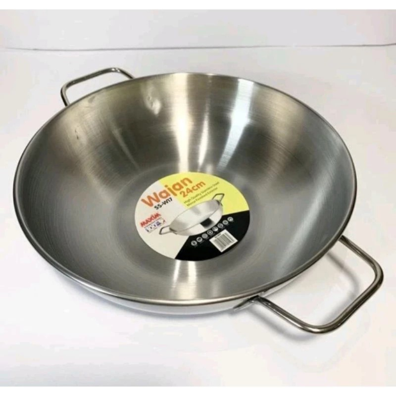Wajan MAXIM Stainless steel 24 cm SS-W17 Panci wajan stainless maxim 24cm wajan serbaguna