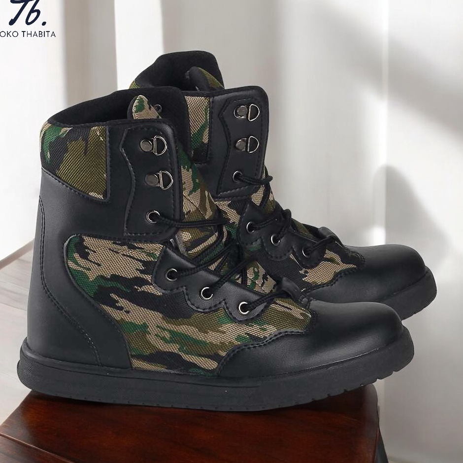 KODE E96O Sepatu Boots Tactical Loreng Tentara PDL Anak Laki Army TNI