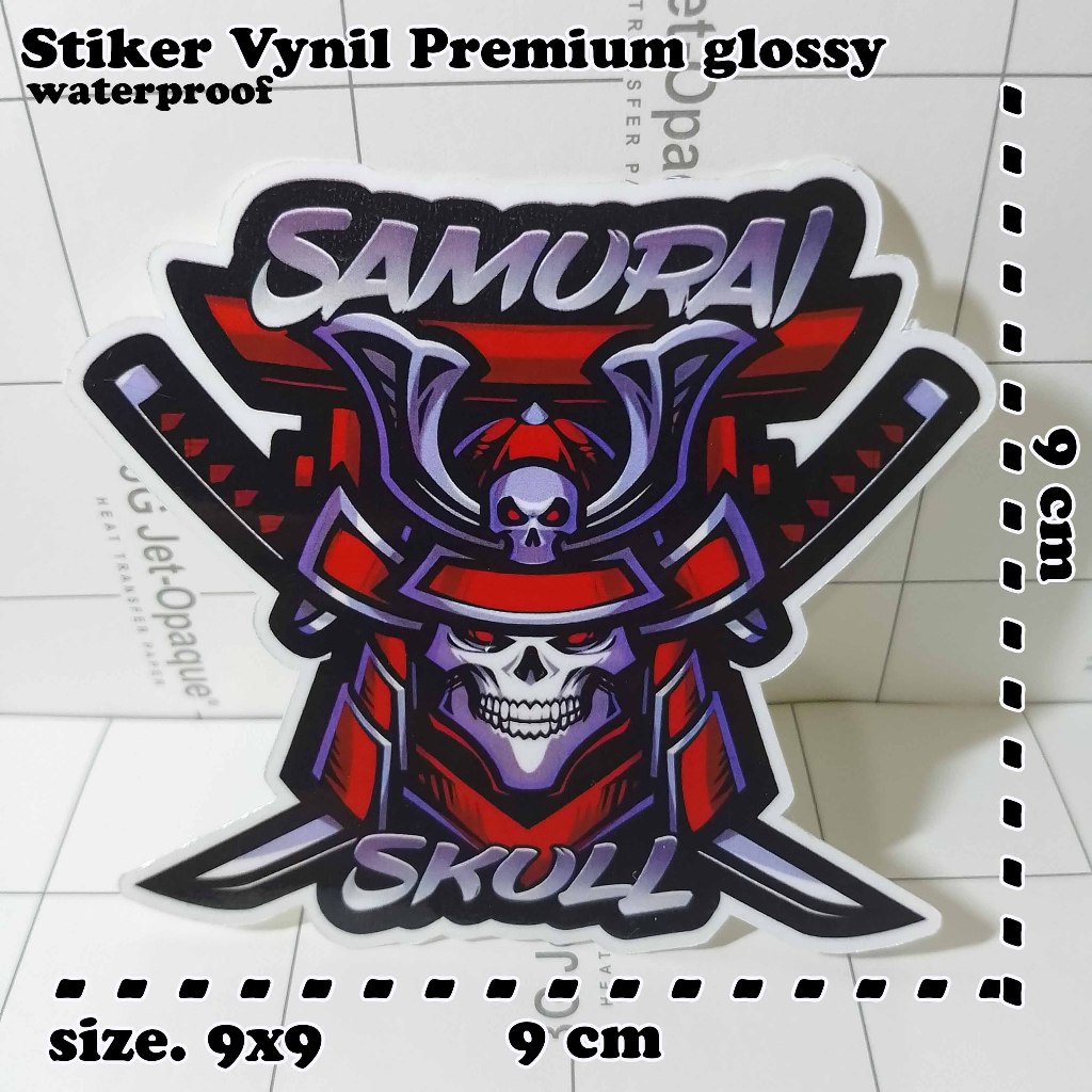 Stiker Vynil Japan samurai skull Waterproof/antiair