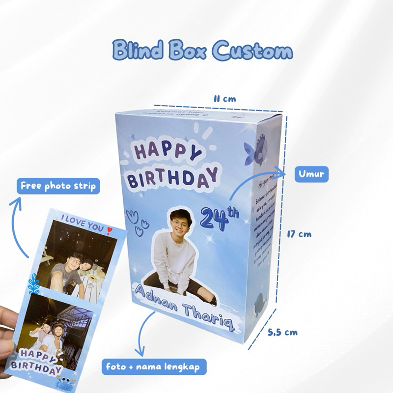 

BLIND BOX CUSTOM 11 x 5,5 x 17 cm KOTAK HADIAH KADO ULANG TAHUN