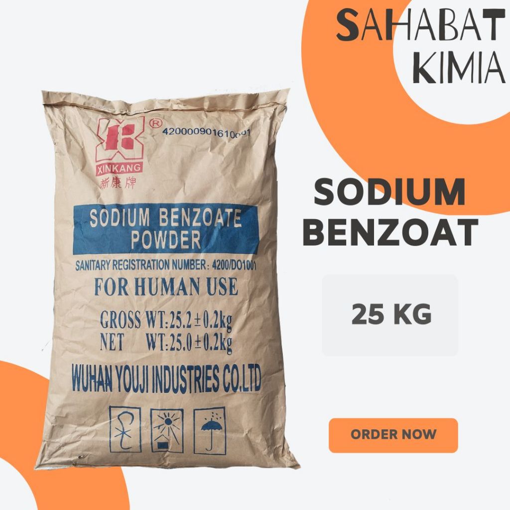 

Sodium Benzoat / Natrium Benzoat / Pengawet Makanan dan Minuman - 25 KG