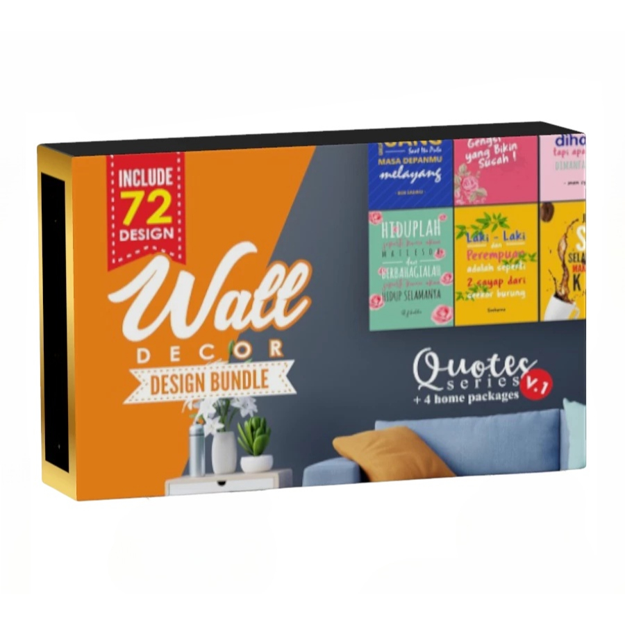72 Desain Wall Decor Quotes Series - Template Bisa Edit Siap Cetak Format CDR Coreldraw