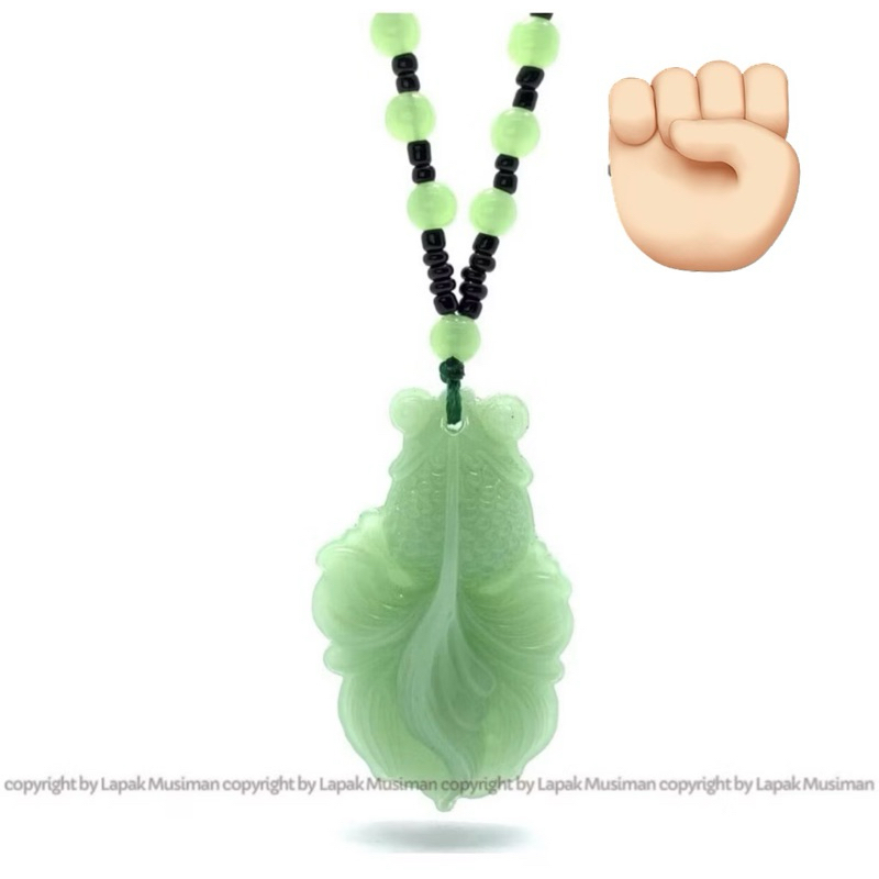 Kalung Pria Wanita - Kalung Batu Hijau