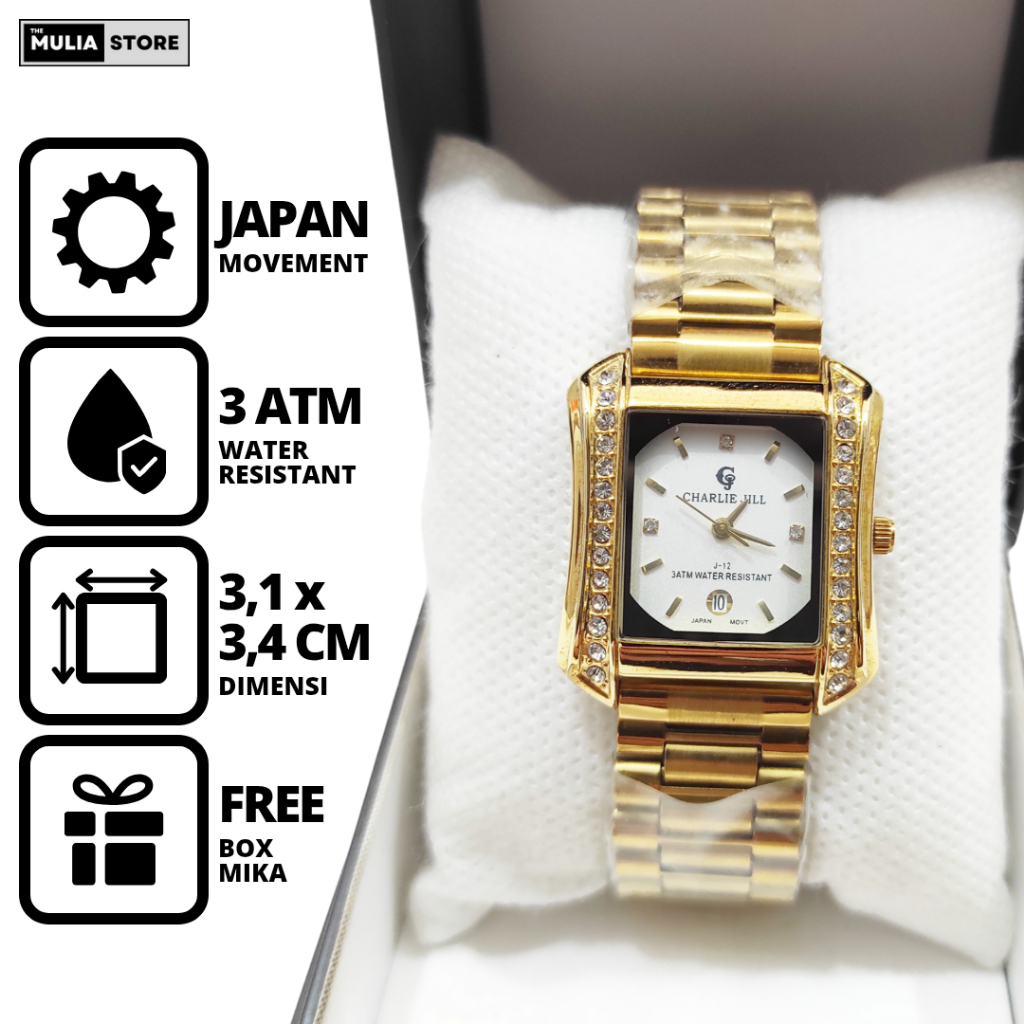 CHARLIE JILL Jam Tangan Wanita Charlie Jill J12 1061 L Tanggal Analog