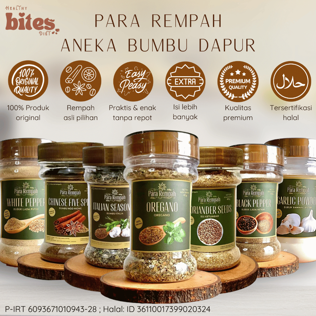 

Aneka Bumbu Dapur Bubuk Premium Para Rempah | Bawang Putih Paprika Lada Putih Lada Hitam Ketumbar