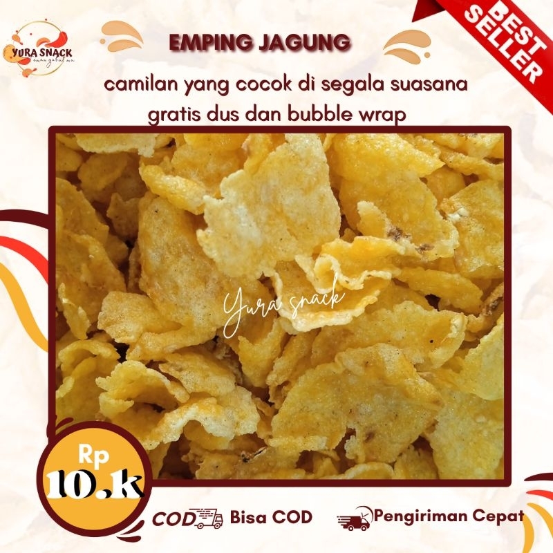 

Emping Jagung Gepuk Gurih Asin - Cemilan Renyah Harga Terjangkau, Free Bubble Wrap Kemasan 250gr,500gr Dan 1000gr