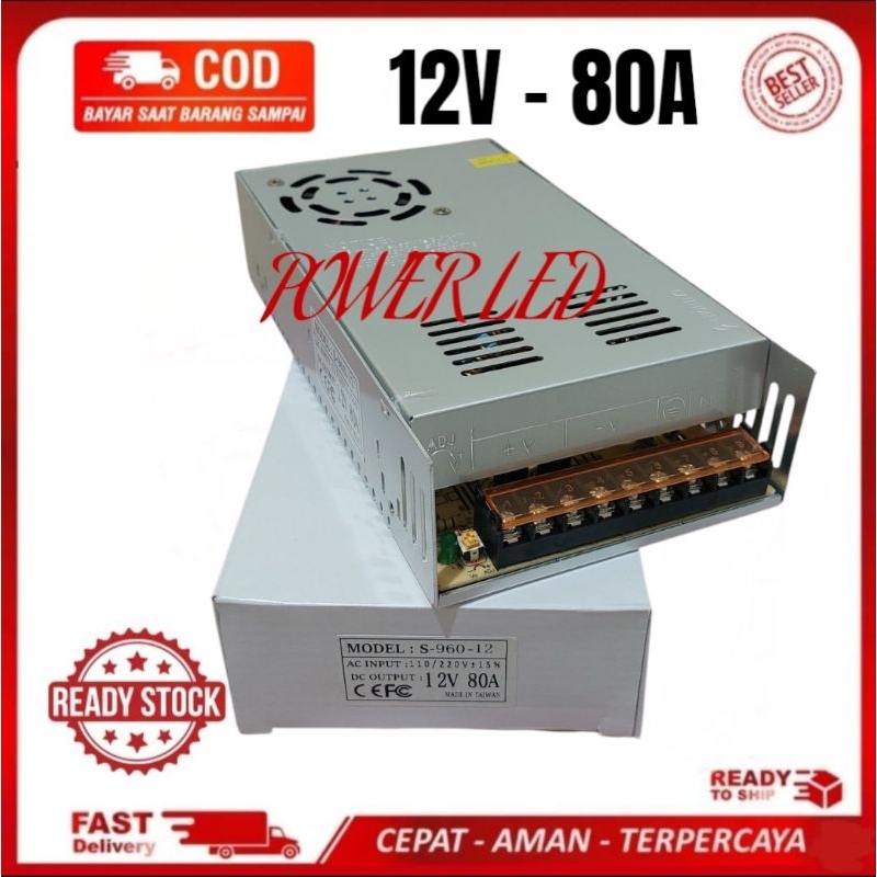 Power Supply 12V 80A HIGH Power Supply 12Volt 80 Amper Murni 80a 80 a