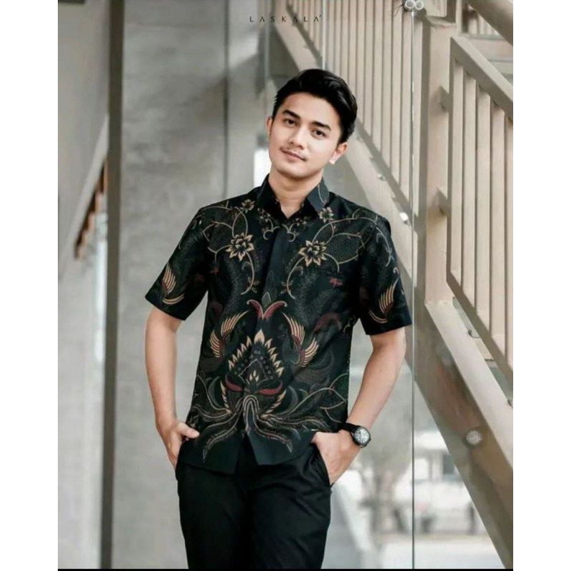 Baju batik pria lengan pendek seragam lusinan kodian ready stock
