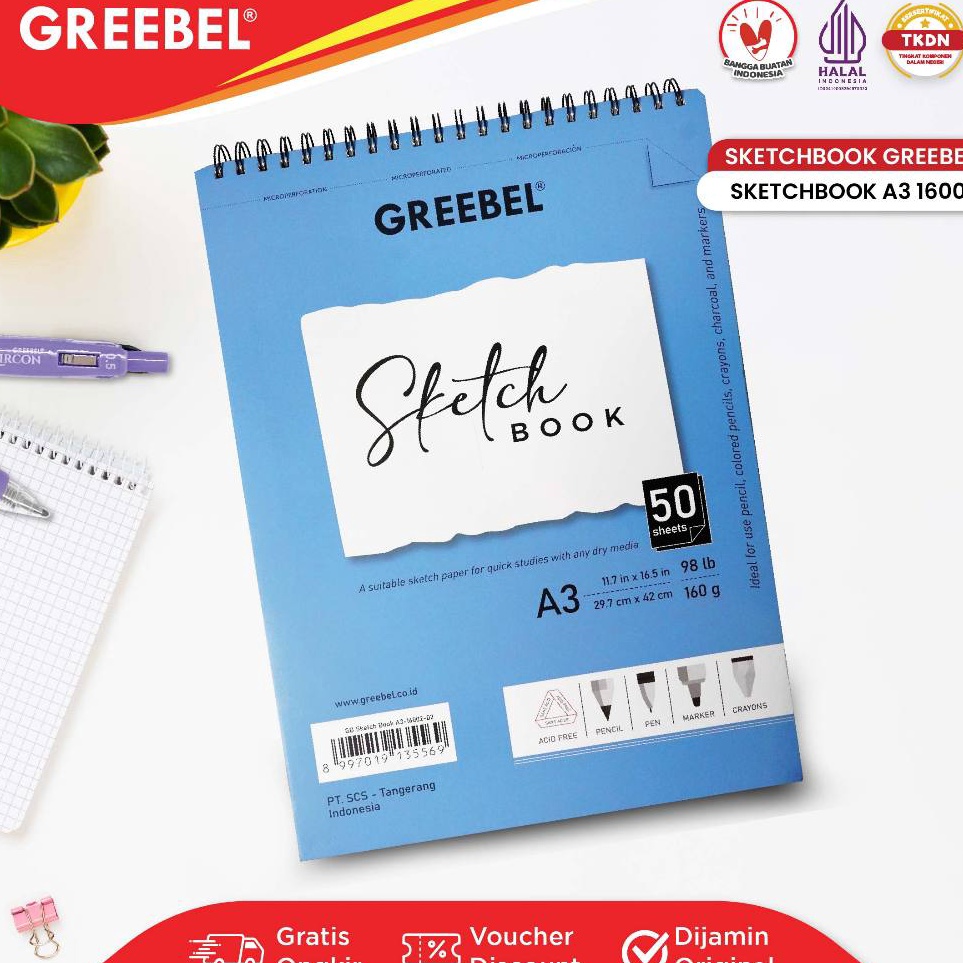 

KODE D19A GREEBEL Buku Gambar Sketch Book A3 5 Lembar 162 Buku Sketsa Drawing Book
