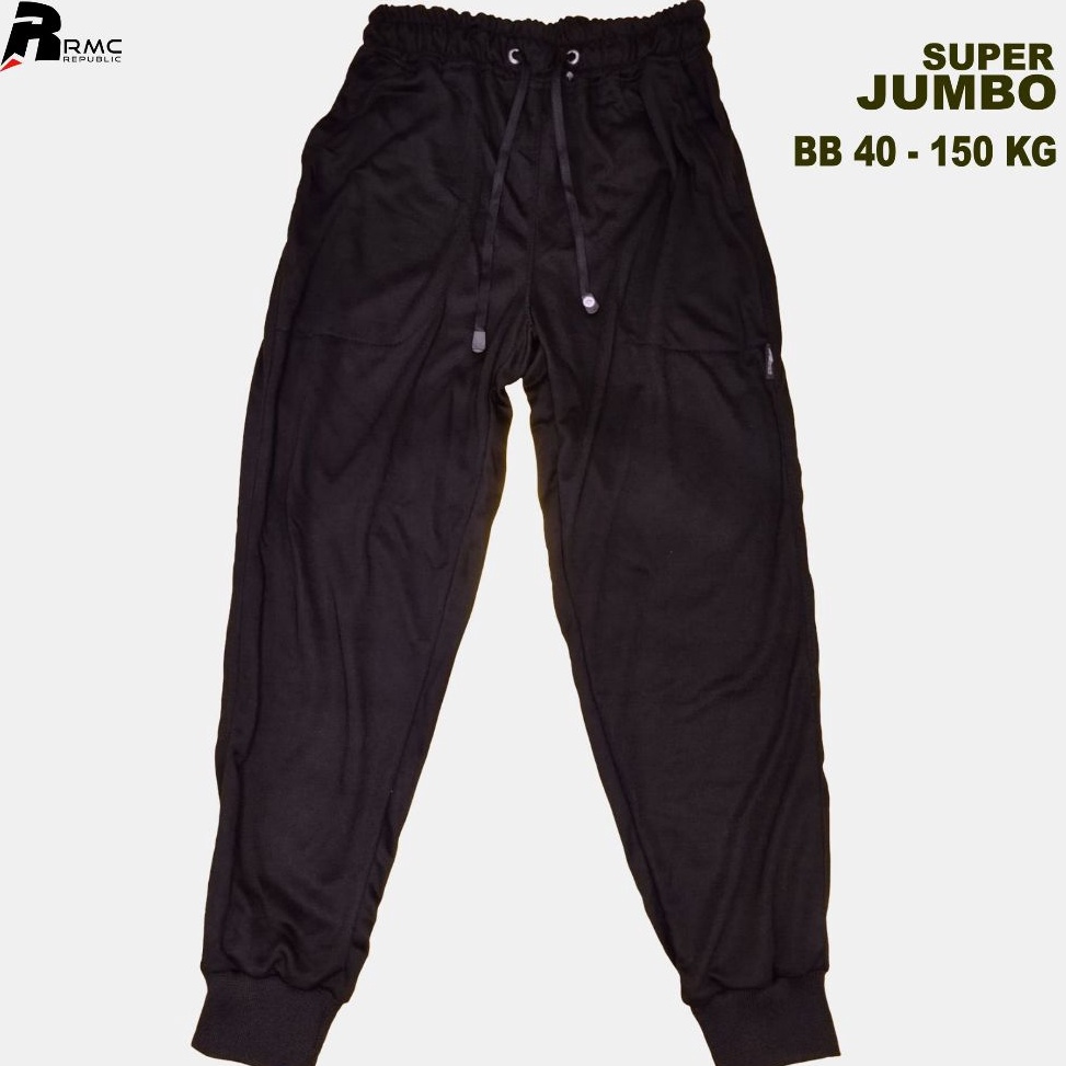 KODE N8W RMC Republic  Celana Jogger Panjang Big Size Dewasa Polos Hitam Pria Wanita