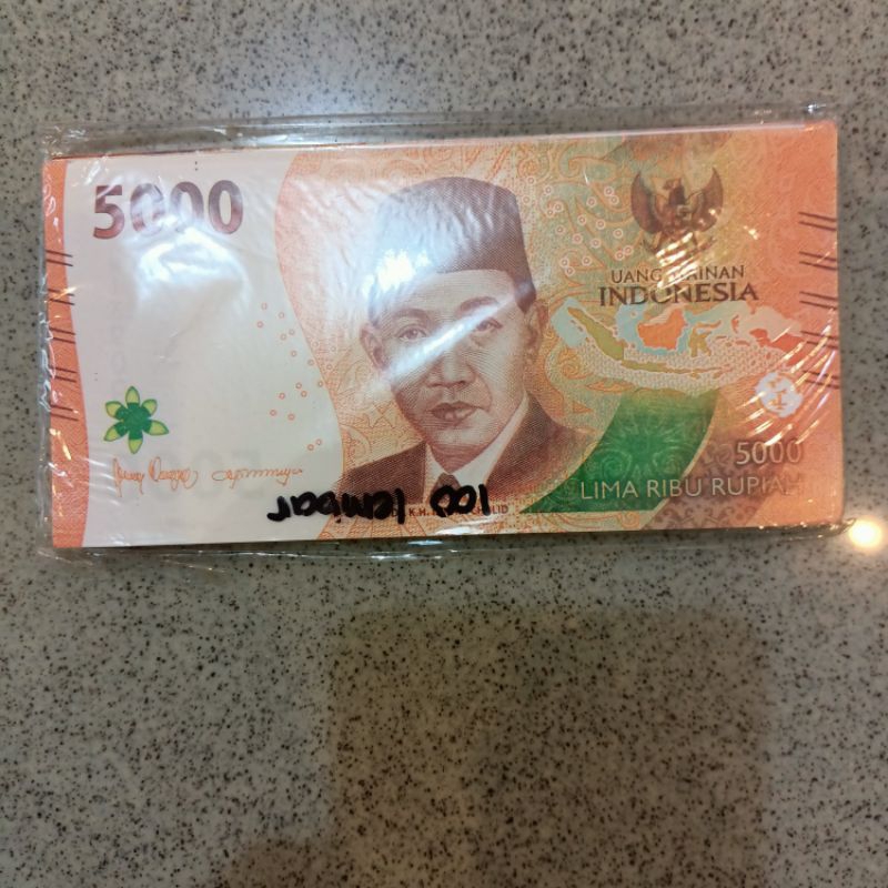 Uang kertas mainan kasir 5000 seribu rupiah versi baru