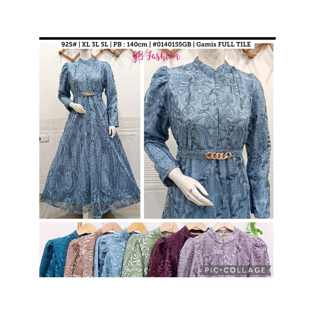 Gamis Zahira – Brokat Tile Full Furing Jumbo