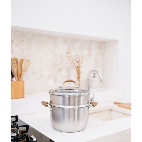 KODE Y84U Steamer M panci kukus stainless steel sus 34 size diameter 2 cm dualfungsi estetik bisa un
