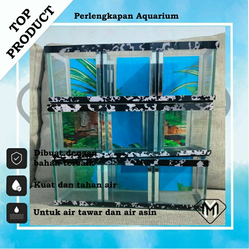 AQUARIUM MINIMALIS KACA / AQUARIUM CUPANG MINIMALIS / AQUARIUM KACA SEKAT 3