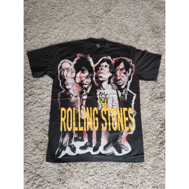 Kaos bootleg thailand original rock band T-shirt " Rolling stones Cartoon".