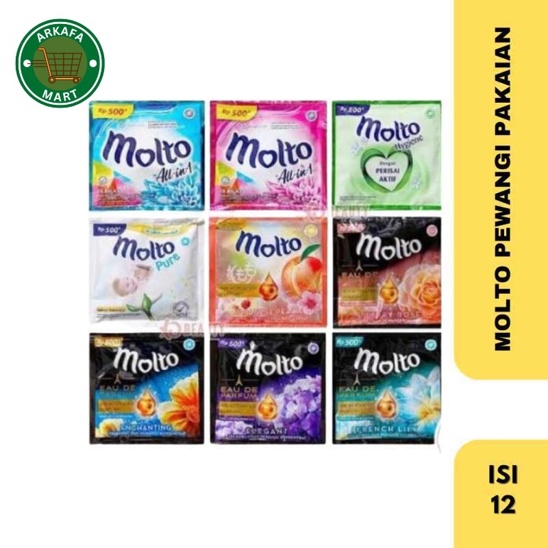 MOLTO PENGHARUM PAKAIAN KEMASAN SACHET 1 RENTENG ISI 12PCS