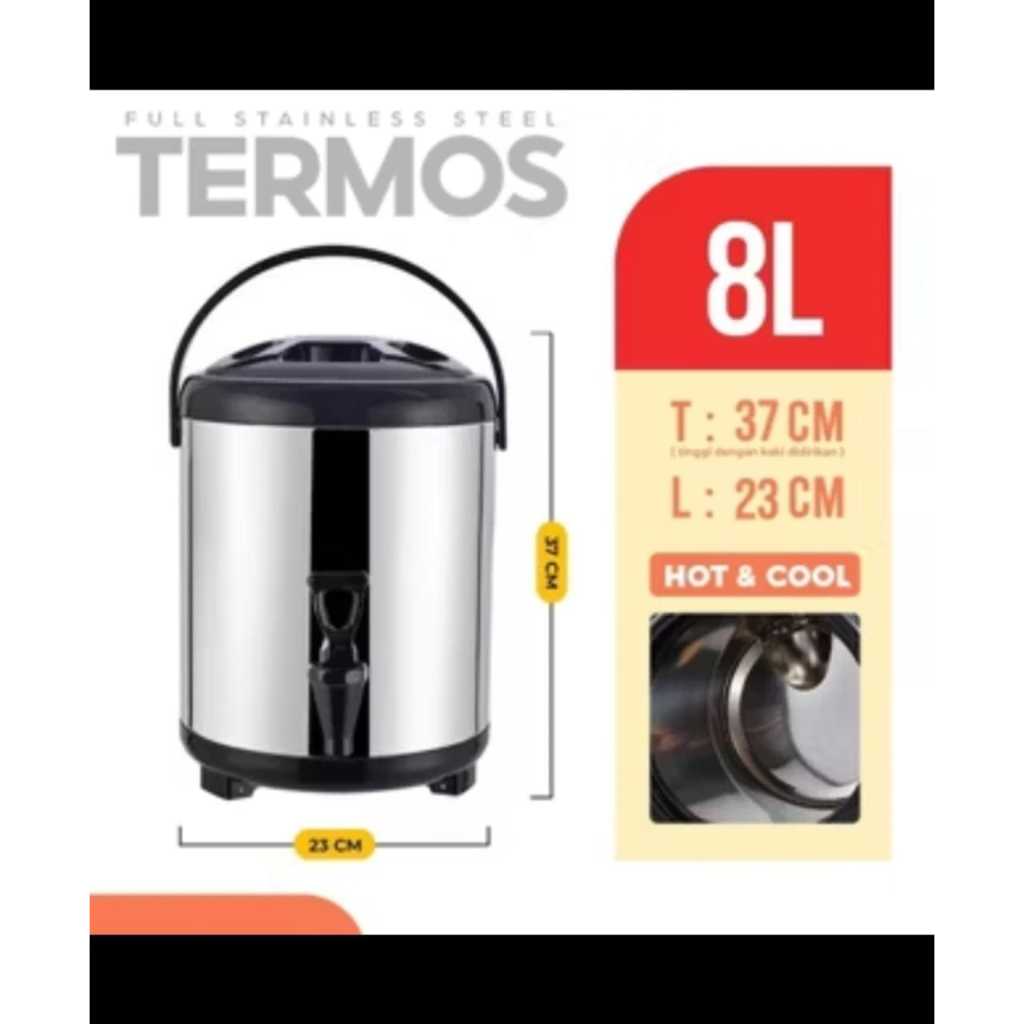 Termos Air Milk Tea Bucket Water 8 Liter /Dispenser Minuman Serbaguna/ Drink Jar Termos Stainless