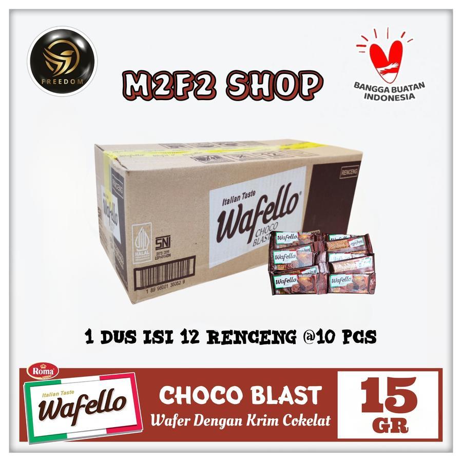 

Roma Wafer Wafello Choco Blast | Krim Cokelat - 15 gr (Kemasan Karton)