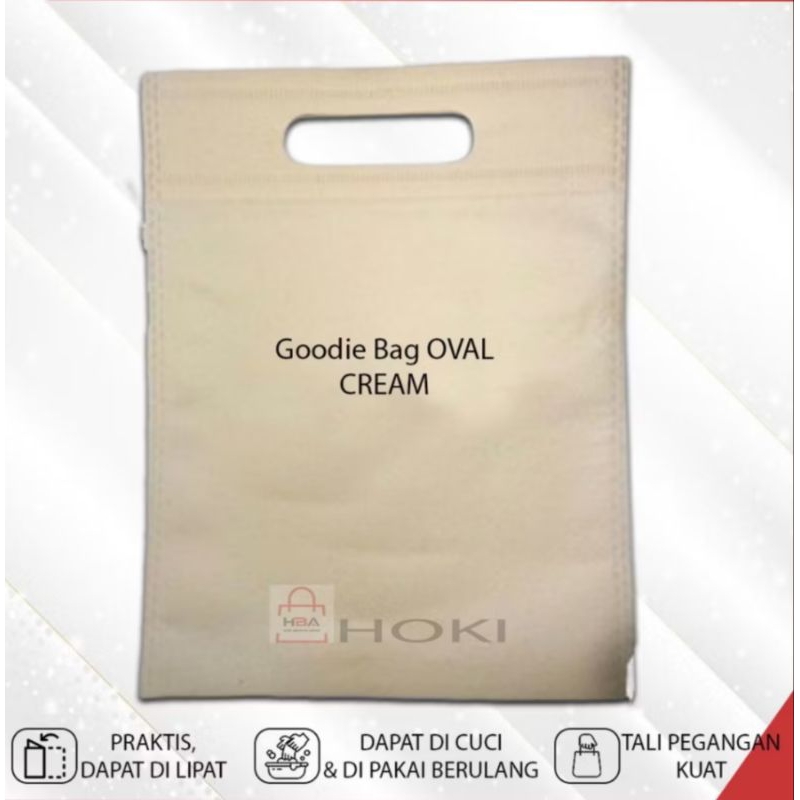 

Goodie bag polos warna cream UK. 25x35 cm isi 5