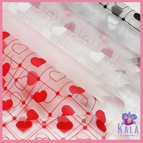 

20 Lembar Kertas buket bunga wrapping paper motif love kertas cellophane waterprof KB6104