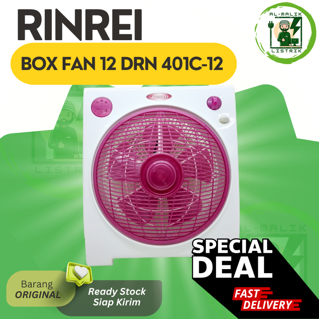 Kipas Angin Kotak Box Fan 12 inch DRN-401 Rinrei (DRN 401C-12'')