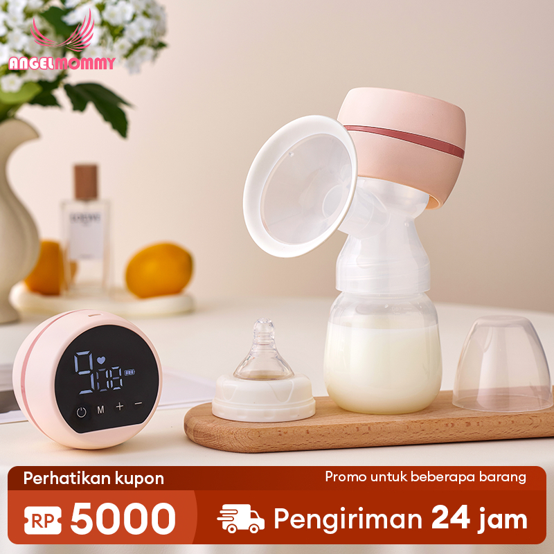 ANGEL MOMMY Pompa ASI Elektrik Kepala Ganda Pengumpul ASI Botol ASI Bayi Pompa ASI Nyaman