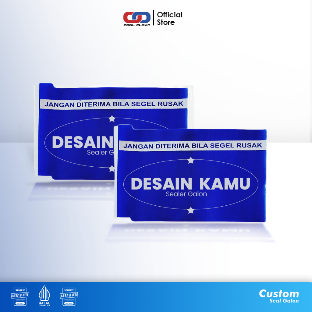 [Segel Galon Custom] Warna Biru Dongker Custom Logo Min. Order 2000 pcs ~ Seal Galon by Cool Clean