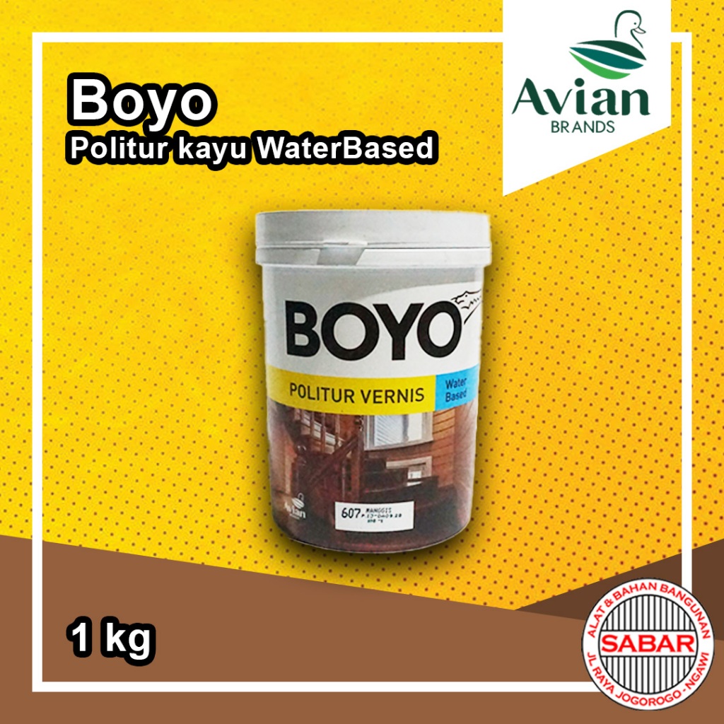 Boyo Politur/Plitur/Vernis Kayu WaterBased 1kg