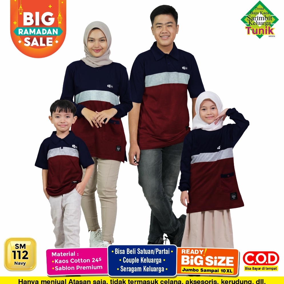 KODE E64F ShafaMarwa Kaos Sarimbit Keluarga Original Baju Couple Atasan Tunik Family Set Muslim 112 